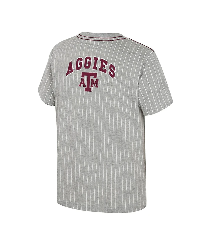 Colosseum Big Boys and Girls Heather Gray Texas A&M Aggies Airball Baseball T-Shirt