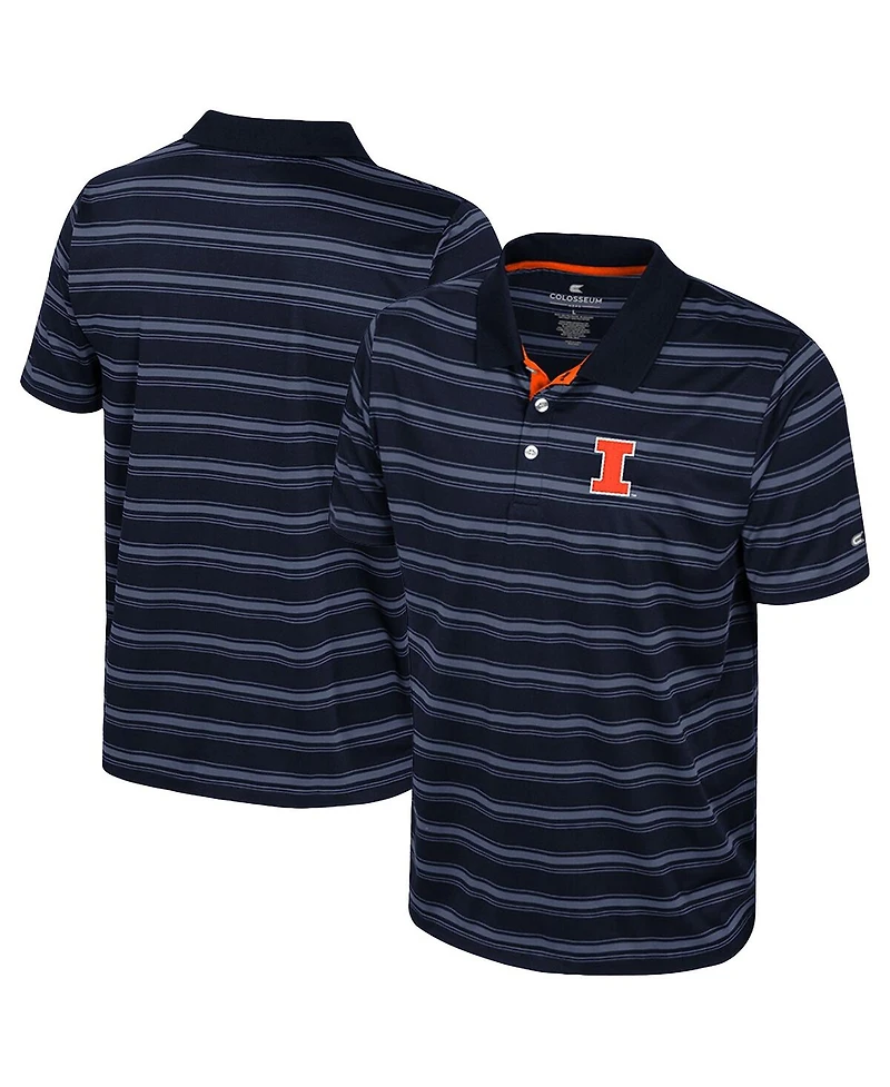 Colosseum Men's Navy Illinois Fighting Illini Milk Steak Polo Shirt