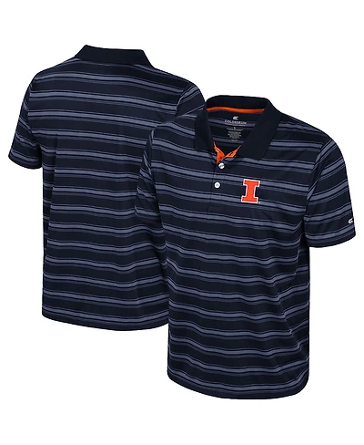 Colosseum Men's Navy Illinois Fighting Illini Milk Steak Polo Shirt