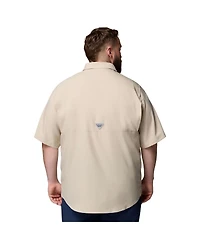 Columbia Men's Tan Texas Longhorns Big Tall Collegiate Tamiami Omni-Shade Full-Button Shirt