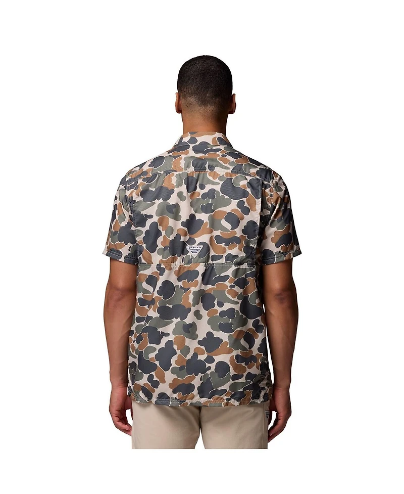 Columbia Men's Camo Clemson Tigers Super Slack Tide Omni-Wick Button-Up Shirt