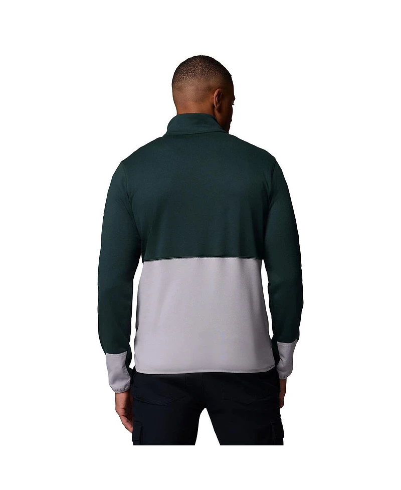 Columbia Men's Green/Gray Michigan State Spartans Hike Omni-Wick Half-Zip Pullover Sweatshirt