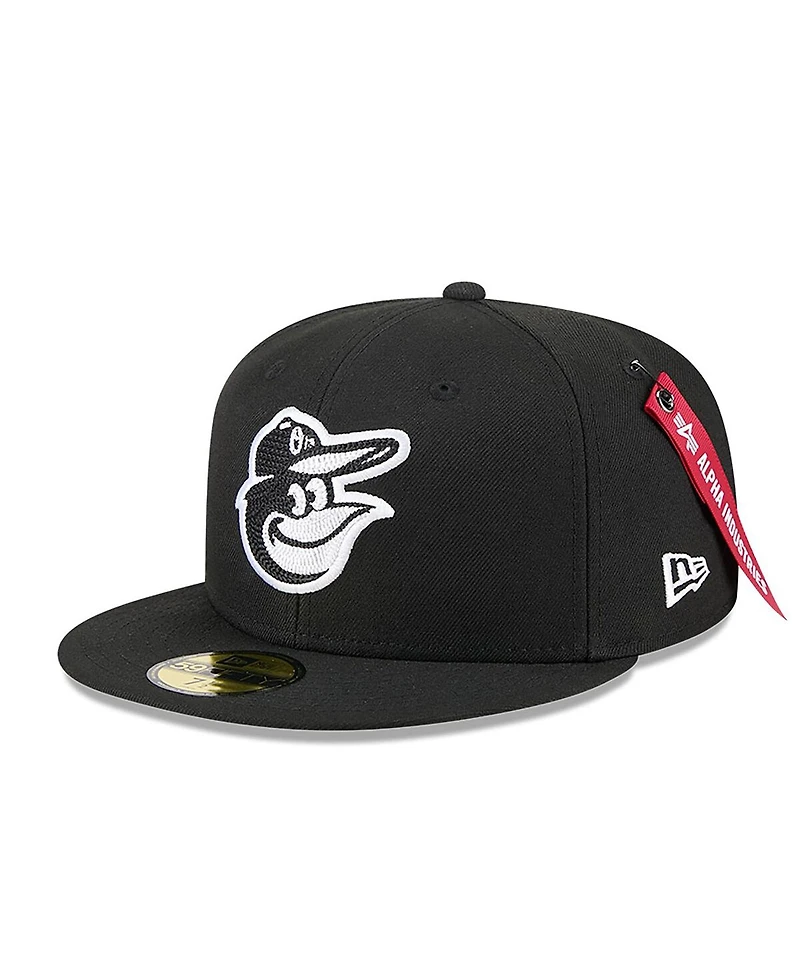 New Era x Alpha Industries Men's Black Baltimore Orioles 59FIFTY Fitted Hat