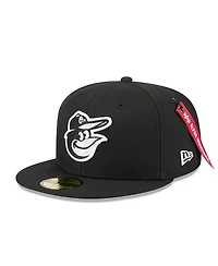 New Era x Alpha Industries Men's Black Baltimore Orioles 59FIFTY Fitted Hat