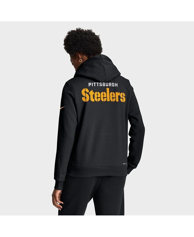 Nike Women's Black Pittsburgh Steelers Sideline Standard Issue Initial Home Dri-fit Hoodie