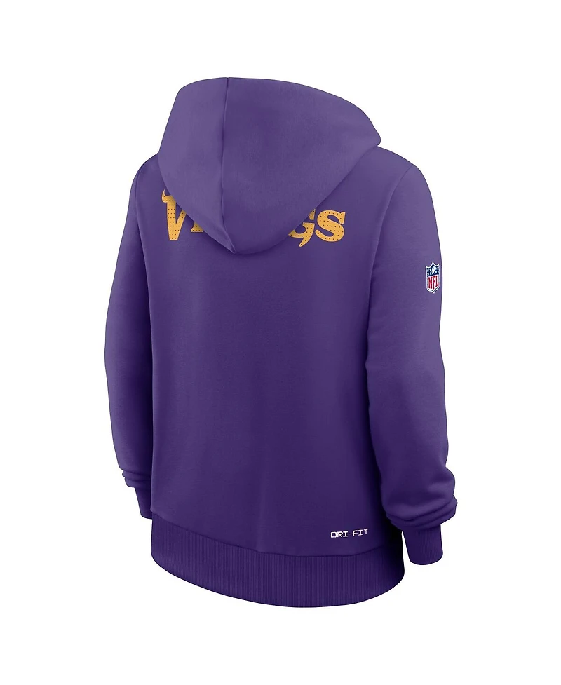 Nike Women's Purple Minnesota Vikings Sideline Standard Issue Initial Home Dri-fit Hoodie