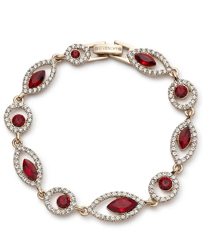 Givenchy Rhodium Glass Stone Silver-Tone Flex Bracelet