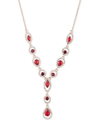 Givenchy Rhodium Emerald Stone Silver-Tone Y Necklace