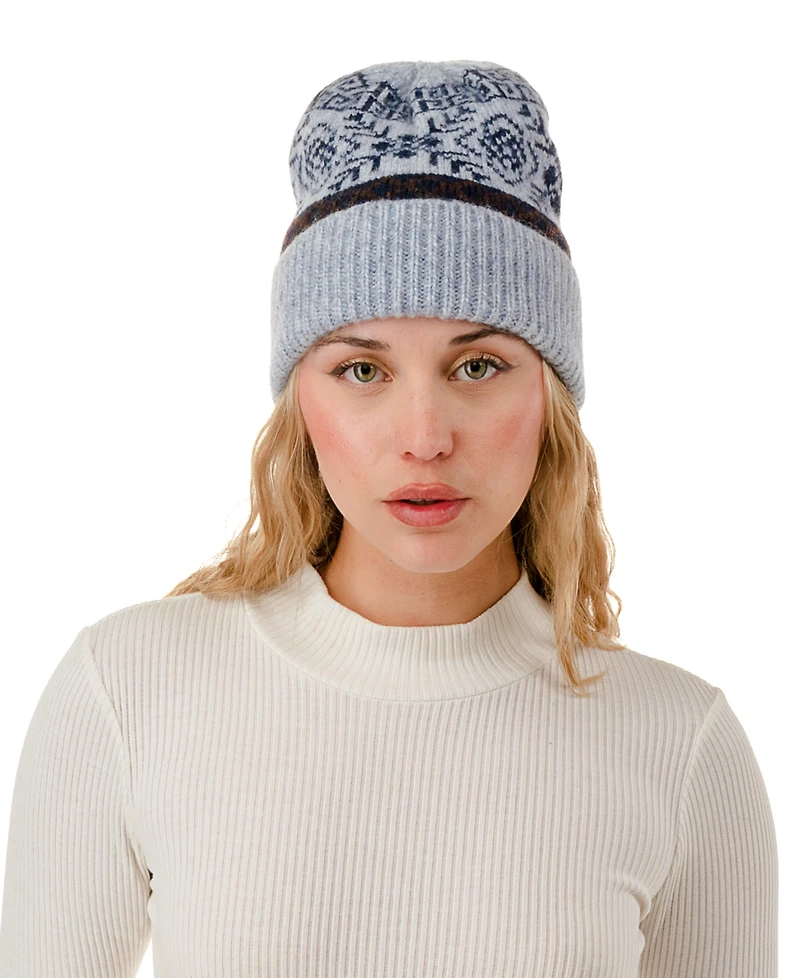 Marcus Adler Knit Fairisle Beanie Hat