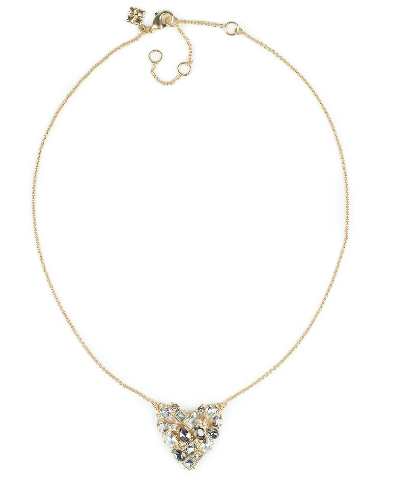 Patricia Nash Multi-Stone Matte Gold-Tone Heart Pendant Necklace