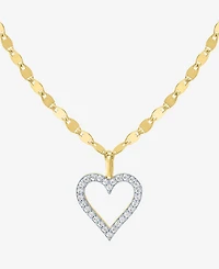 Macy's Diamond Pendant Necklace (1/10 ct. t.w.) in 14k Yellow Gold Over Sterling Silver
