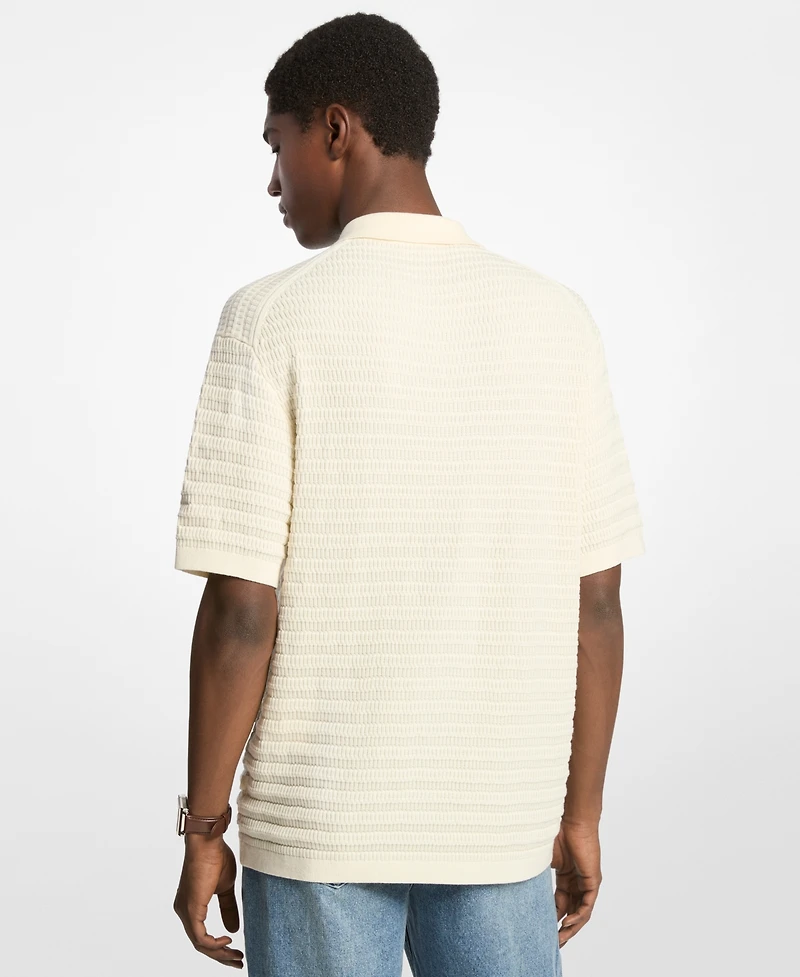 Michael Kors Men's Ribbed Short Sleeve Sweater