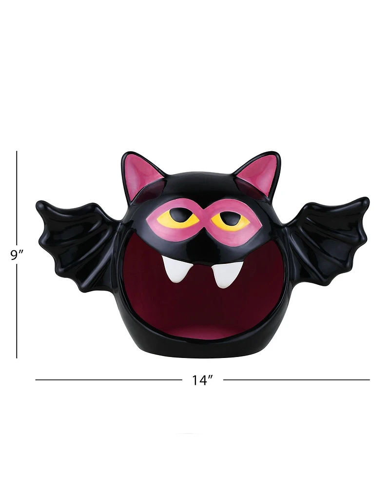 9" Motion Activated Ceramic Bat Candy Bowl
