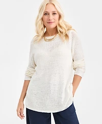 Style & Co Petite Boat Neck Tape Yarn Sweater, Macy's Exclusive