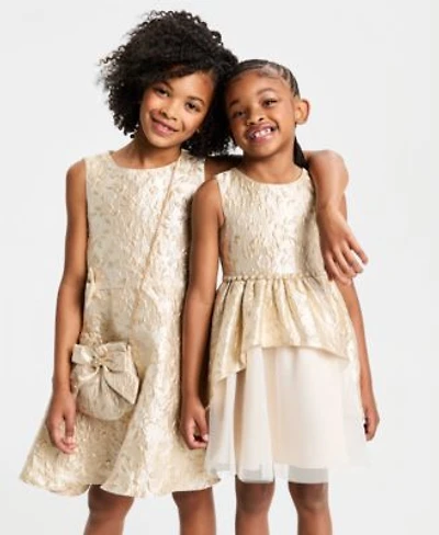 Rare Editions 2t 16 Sister Style Sleeveless Brocade Dress Set