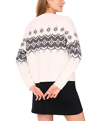 Vince Camuto Women's Fair Isle Crew Neck Sweater