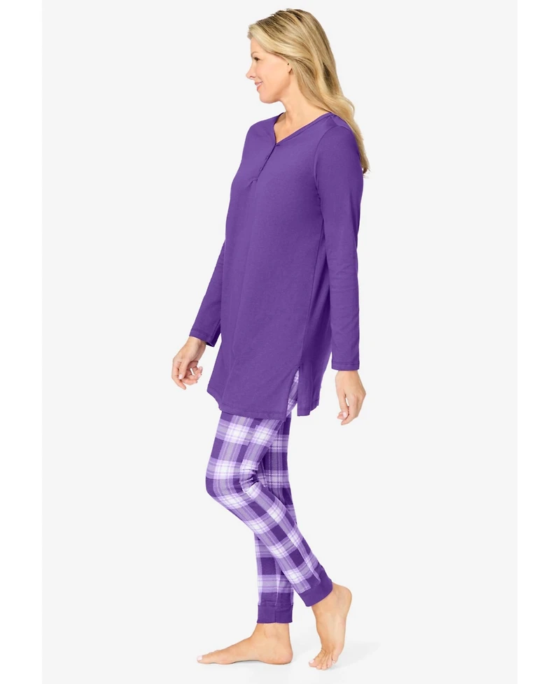 Only Neccessities Women's Necessities Henley Tunic & Jogger Pj Set