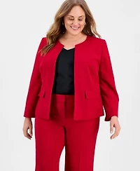 Kasper Plus Size Stretch Crepe Blazer Pants