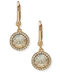 Dkny Glass Inlay Stone Gold-Tone Drop Earrings