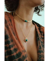 Ottoman Hands Esther Emerald And Pearl Pendant Necklace