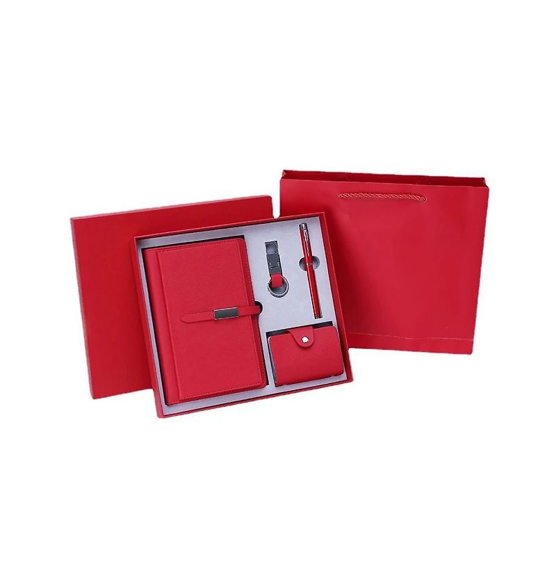 4 Pcs Travel Business Notebook Set-red