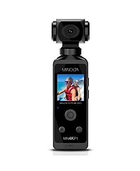 Minolta MN4KP1 4K Ultra Hd Wi-Fi Enabled Pocket Camcorder, Black Bundle with 64GB microSD Card, Carrying Case, Octopus Tripod, Cleaning Kit