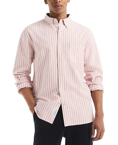 Nautica Men's Striped Oxford Long Sleeves Shirt