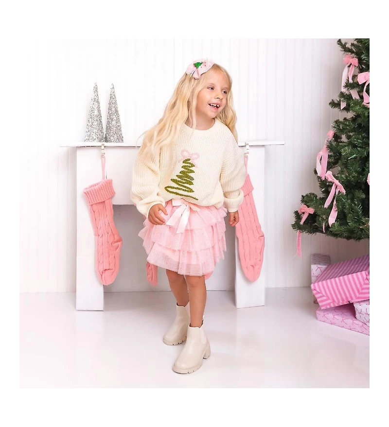 Sweet Wink Baby Girls Coquette Christmas Tree Knit Sweater