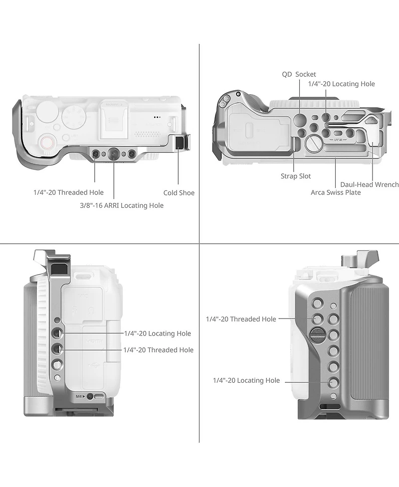 SmallRig Full Camera Cage for Canon Eos R50 V, Silver