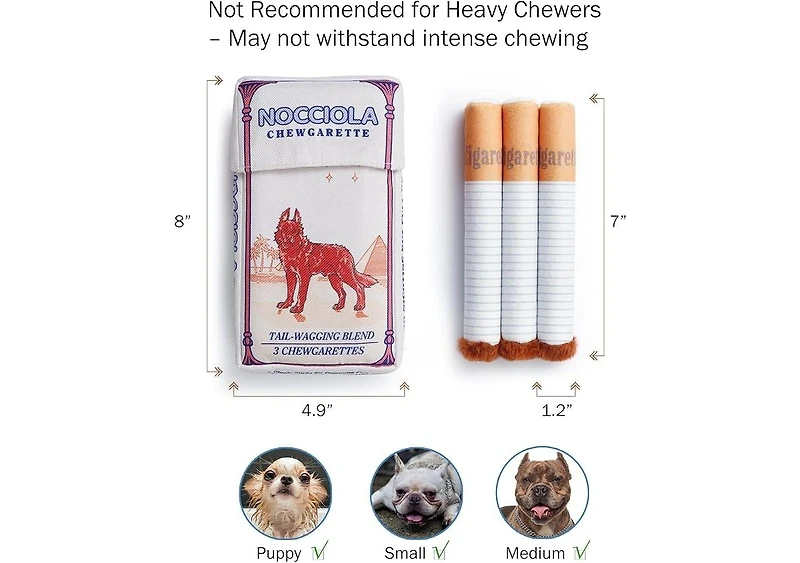 Nocciola 3 Pack Squeaky Camel Chewgarette Dog Toys with a Box, Interactive Plush Toys for Small Medium Dogs Pitbull Frenchie