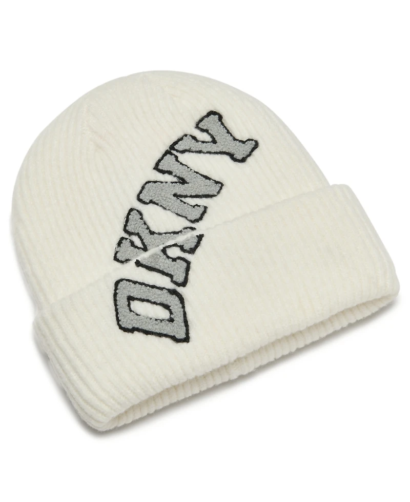 Dkny Women's Varsity Knit Logo Beanie