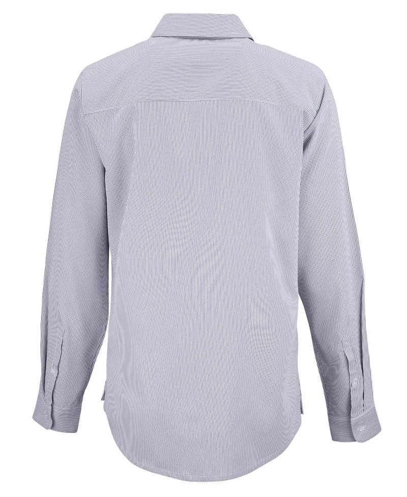 Cutter & Buck Women's Skyline Epic Confidence Recycled Pinstripe Long Sleeve Dress Shirt