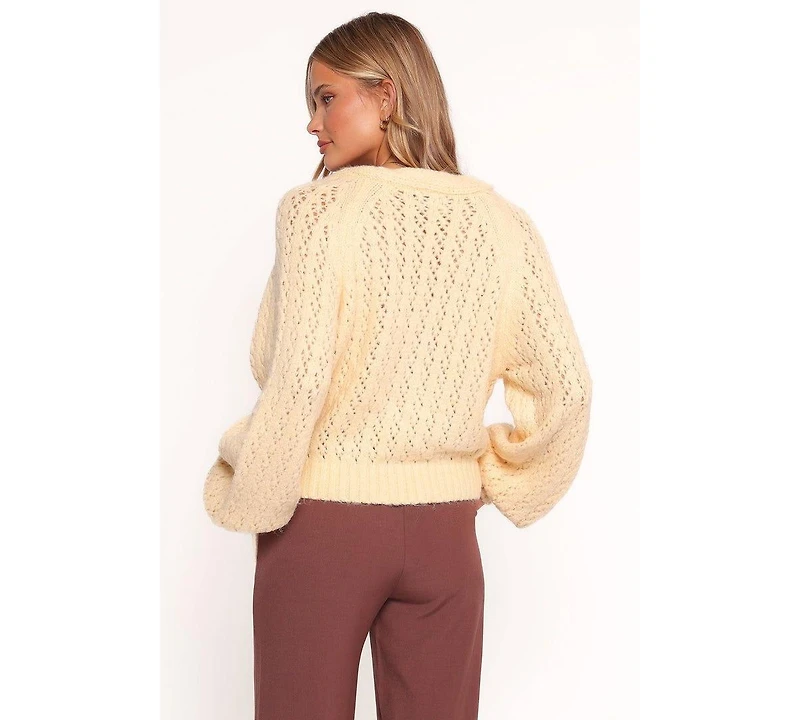Petal and Pup Women's Etta Ballet Wrap Knit Sweater - Butter L