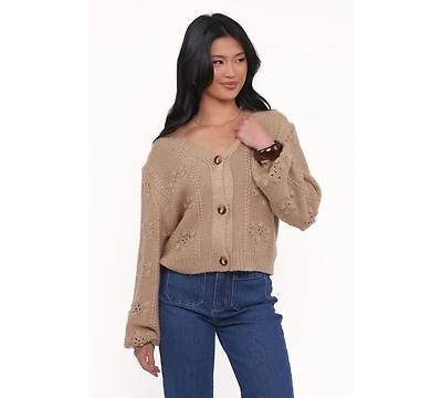 Petal and Pup Women's Melody Textured Button Up Cardigan - Olive Xl