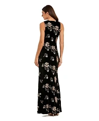 Mac Duggal Women's Embellished Velvet High Neck Sleeveless Gown