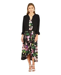 Yumi Women's Cropped Cardigan With Bell Sleeves