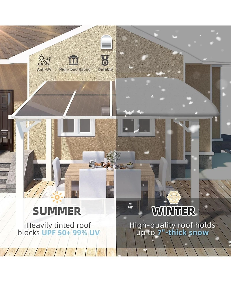 Aecojoy 8'x8' Wall Mounted Gazebos Pergola