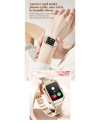 Ruxing Smart Watch Bluetooth Call Heart Rate Monitor IP67 Waterproof Fitness Tracker for Men Women -Gold