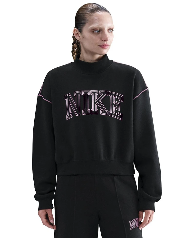 Nike Women's Phoenix Fleece Mock-Neck Sweatshirt