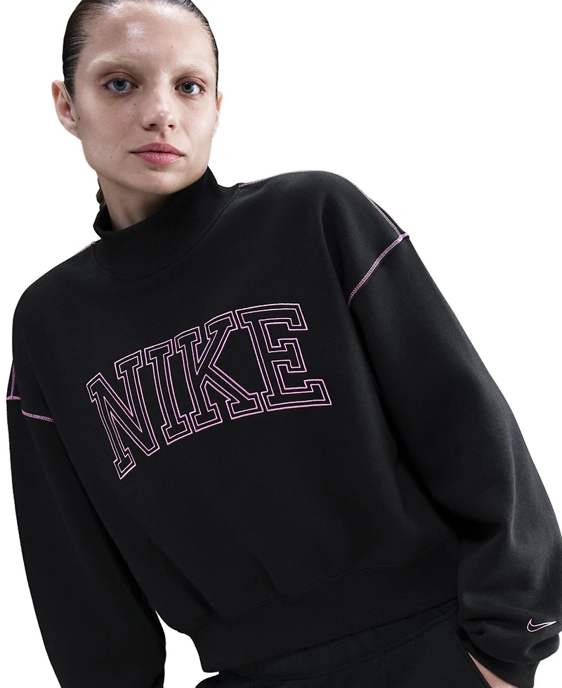 Nike Women's Phoenix Fleece Mock-Neck Sweatshirt
