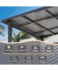 Aecojoy 14'X10' Hardtop Gazebo Outdoor Pergola Lean to Metal Pergolas