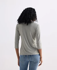 Reistor Women's Twist Front Knit Shirt Light Olive