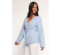 Petal and Pup Women's Mika Wrap Cardigan - Blue Xl