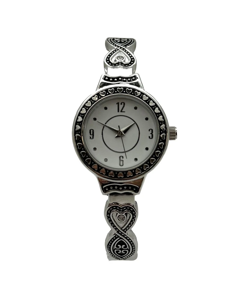 Olivia Pratt Elegant Heart Detailed Band Bangle Women Watch