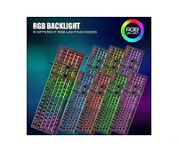 risokeys Wired Gaming Keyboard, Mouse, and Wrist Rest Combo - Rgb Backlit, Mechanical Feel Keyboard + 7D 7200 Dpi Mouse + Leather Wrist Rest