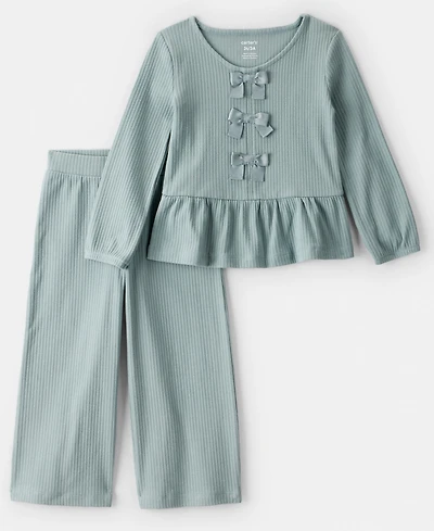 Carter's Girls Toddler 2T-5T 2-Piece Long Sleeves Top and Pants Set