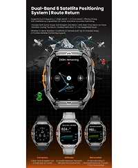 Ruxing Smart 1.96" Amoled Smart Watch for Women Men Outdoor Sport Multifunctional With Bluetooth Calling,Intelligent Reminder 5 Atm -Black