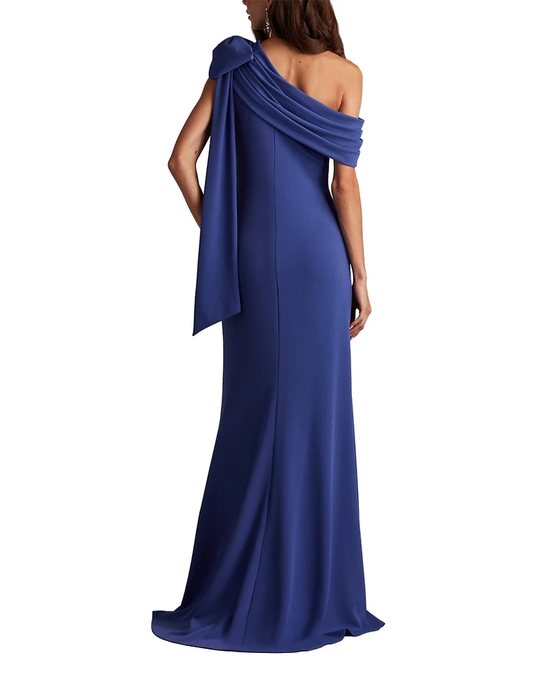 Tadashi Shoji Women's Cassia Bow-Shoulder Crepe Gown