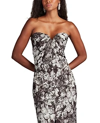 Tadashi Shoji Women's Carnie Strapless Floral Print Gown