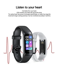 Ruxing IP67 Waterproof Activity Tracker 24H Health Sleep Monitor for Compatibility Android and iOS -Gray